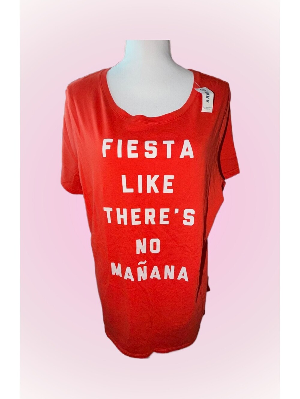Womens New NWT XL Extra Large Bright Short Sleeve Top by Old Navy "Fiesta"